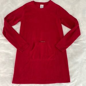 Calvin Klein Jeans red kangaroo pockets corduroy tunic
